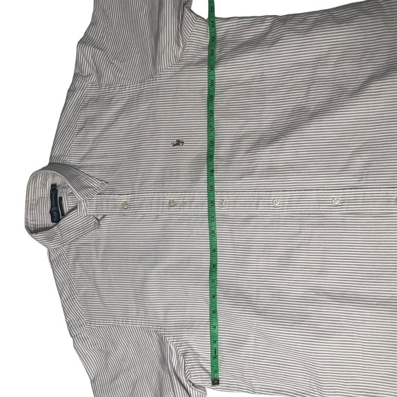 Ralph Lauren mens polo shirt button up cream and white size 16 1/2 -32 - Picture 12 of 13